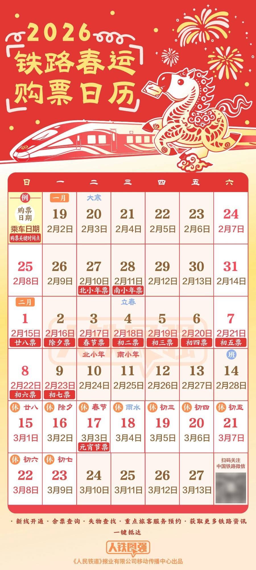 春運火車票怎麼買？購票日曆請收藏