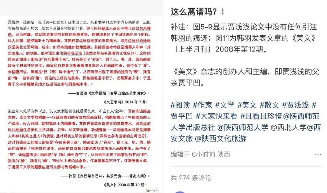 西北大學啟動賈平凹女兒賈淺淺涉嫌論文抄襲調查